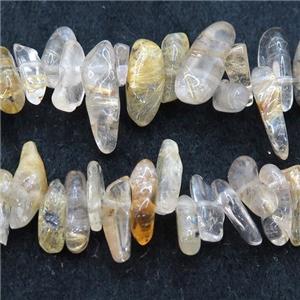 golden Rutilated Quartz beads chip, approx 4-12mm