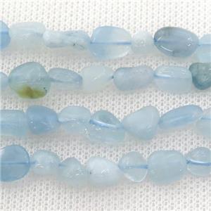 blue Aquamarine chip beads, approx 5-8mm