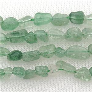 green Strawberry Quartz chip beads, approx 5-8mm