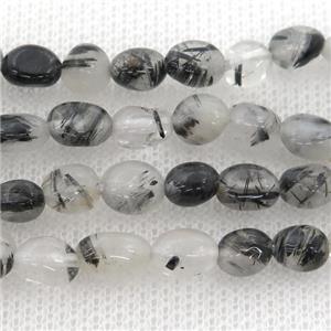 black Rutilated Quartz beads chip, approx 5-8mm