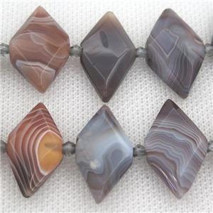 Botswana Agate rhombic beads, approx 13-28mm