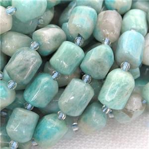 green Amazonite beads, freeform, approx 8-10mm