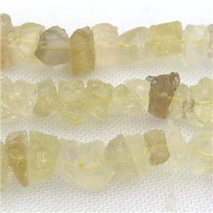 raw Lemon Quartz nugget chip beads, approx 8-15mm