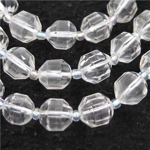 Clear Quartz bullet beads, approx 9-10mm