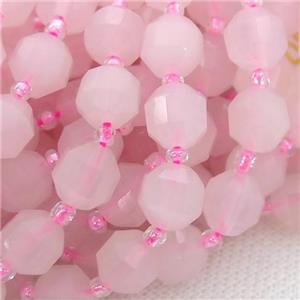 Rose Quartz bullet beads, approx 9-10mm