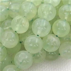 green Prehnite Beads, round, A-grade, approx 8mm dia