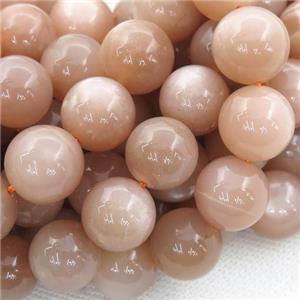 peach MoonStone Beads, round, A-grade, approx 12mm dia