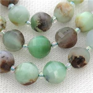 green Australian Chrysoprase lantern Beads, approx 8mm dia