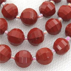 red Jasper lantern beads, approx 10mm dia