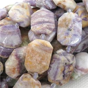 purple Jasper Beads, faceted rectangle, approx 15-22mm