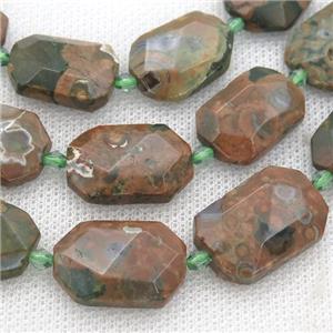 Rhyolite Beads, faceted rectangle, approx 15-22mm