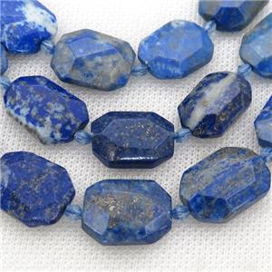 blue Lapis Lazuli Beads, faceted rectangle, approx 15-22mm