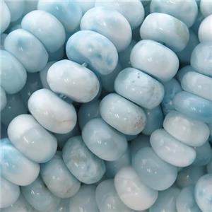 Natural Larimar Rondelle Beads Blue Smooth, approx 6mm