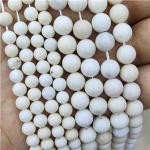 White Ivory Jasper Beads Smooth Round, approx 10mm dia