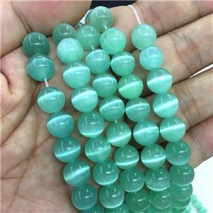 teal round Cats Eye Stone Beads, approx 4mm dia