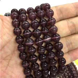 darkpurple round Cats Eye Stone Beads, approx 10mm dia