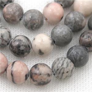 pink Zebra Jasper Beads, round, approx 10mm dia