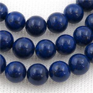 round Lapis Beads, blue dye, approx 8mm dia