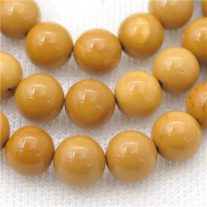 yellow Mookaite Beads, round, approx 8mm dia