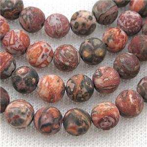 red LeopardSkin Jasper Beads, round, matte, approx 8mm dia