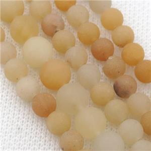 yellow Aventurine Beads, round, matte, approx 6mm dia