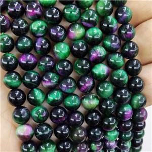 round Tiger eye beads, multicolor, approx 8mm dia