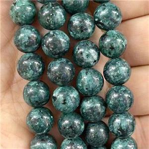 round Marble Beads, green dye, approx 10mm dia