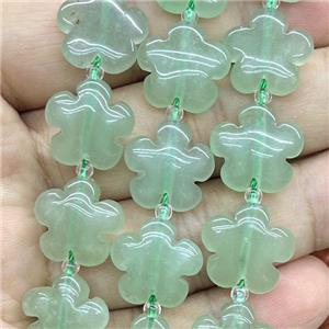 green Aventurine flower beads, approx 15mm