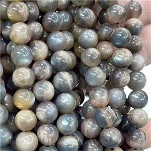 black Sunstone Beads, round, approx 6mm dia