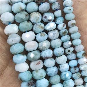 blue Larimar Beads, faceted rondelle, approx 4.5x7mm