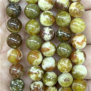 round Green Serpentine Jasper Beads, approx 14mm dia