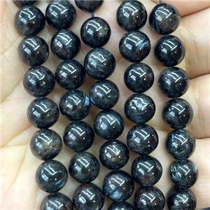 Natural Hornblende Beads Smooth Round Black, approx 10mm dia