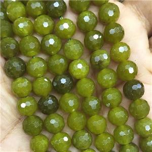 Natural Lemon Chrysoprase Beads Faceted Round, approx 10mm dia