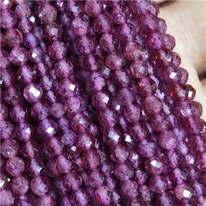 Garnet Beads Faceted Round, approx 2mm dia