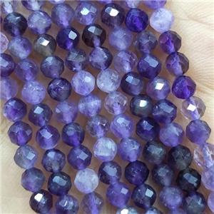 Natural Amethyst Beads Purple Faceted Round, approx 2mm dia