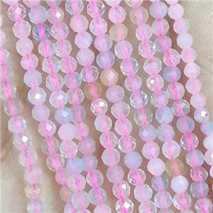 Pink Morganite Seed Beads Faceted Round, approx 2mm dia