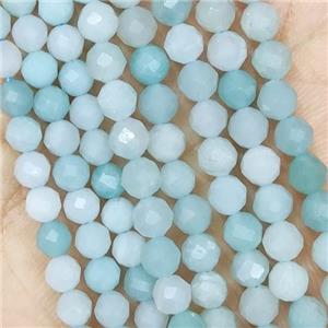 Amazonite Beads Faceted Round, approx 4mm dia