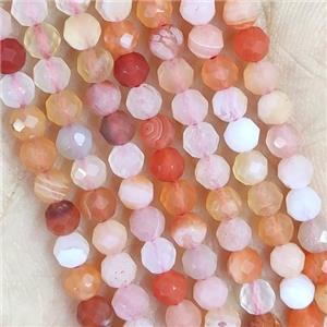 Red Botswana Agate Beads Tiny Faceted Round, approx 3mm dia