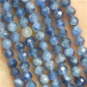 Natural Kyanite Beads Blue Faceted Round, approx 2mm dia