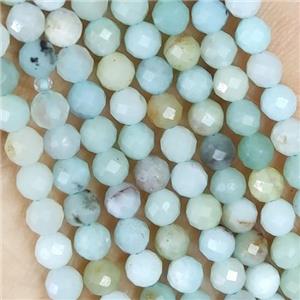 Amazonite Beads Faceted Round, approx 2mm dia