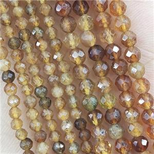 Yellow Tourmaline Beads Faceted Round, approx 2mm dia