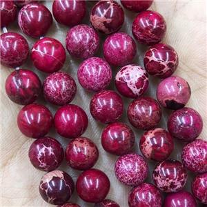 Round DarkRed Imperial Jasper Beads Dye, approx 10mm dia