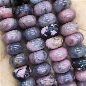 Pink Rhodonite Rondelle Beads, approx 6x10mm