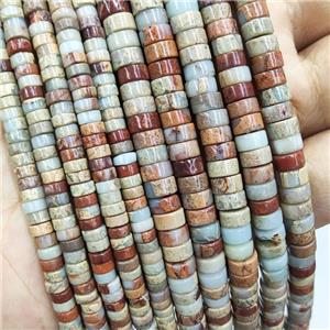 Natural SnakeSkin Jasper Heishi Beads, approx 3x6mm