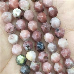 Pink Plum Blossom Jasper Beads Cut Round, approx 7-8mm