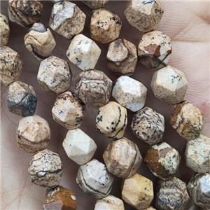 Picture Jasper Beads Cut Round, approx 5-6mm