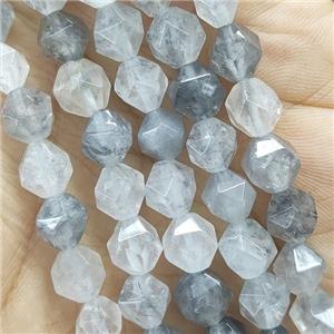 Gray Cloudy Quartz Beads Cut Round, approx 7-8mm