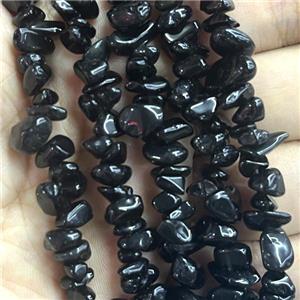 Black Onyx Agate Beads Chip Freeform, approx 5-8mm, 32inch length