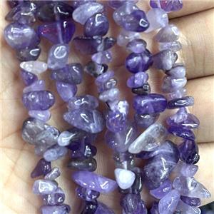 Purple Amethyst Chip Beads Freeform, approx 5-8mm, 32inch length