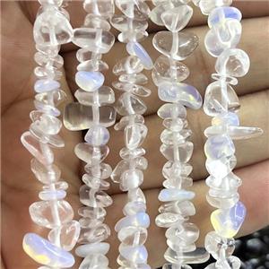 White Opalite Chip Beads Freeform, approx 5-8mm, 32inch length